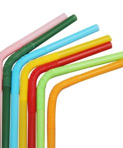 Red PLA Straws Earth 9.5 Jumbo PLA Straws (5mm) Wrapped in Paper - Re