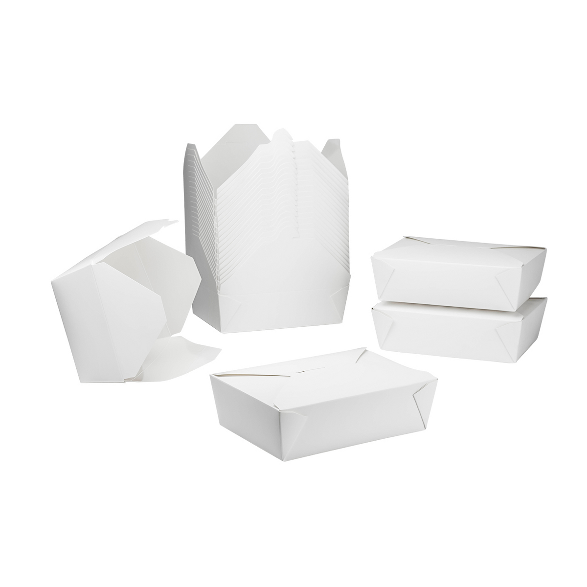2 Fold to Go Box Containers Microwaveable White Take out Boxes 54